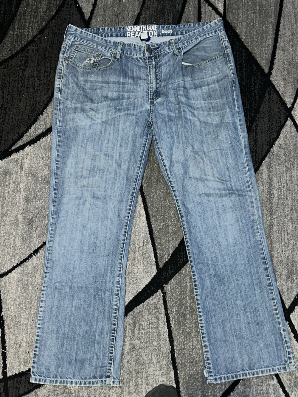Kenneth Cole Light Wash Bootcut Jeans - Men's